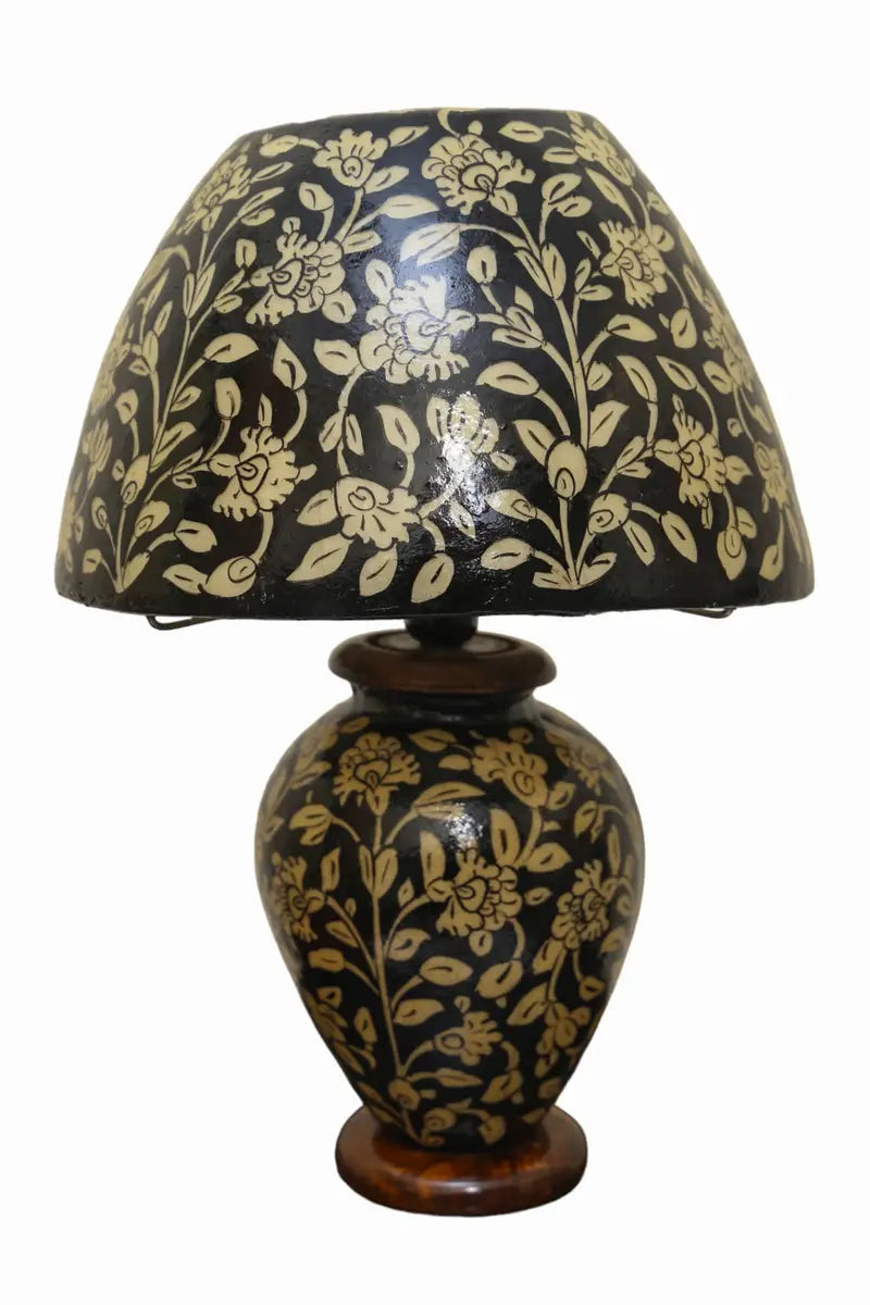 Florescent camel skin lamp handcrafted and handpainted