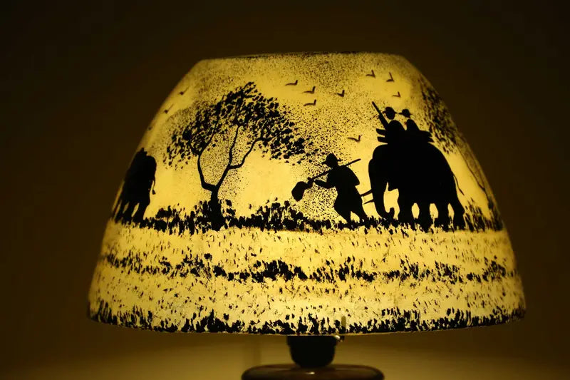 Florescent Camel Skin Lamp – Handcrafted & Handpainted