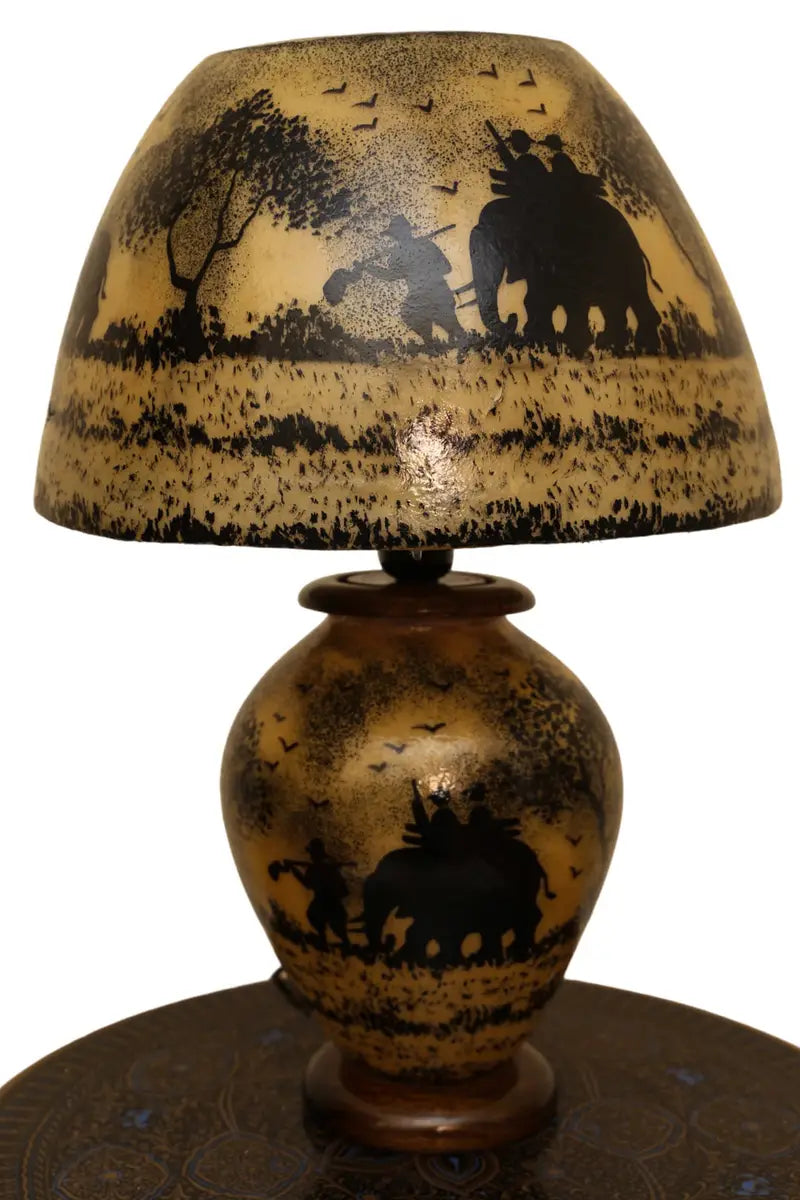 Florescent Camel Skin Lamp – Handcrafted & Handpainted