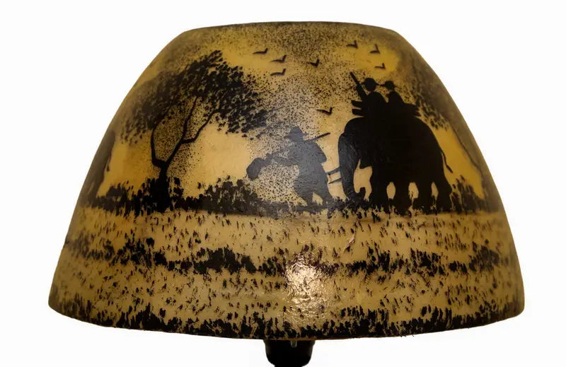 Florescent Camel Skin Lamp – Handcrafted & Handpainted