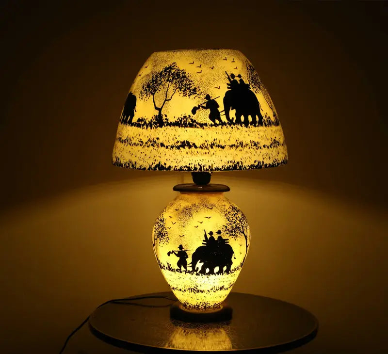 Florescent Camel Skin Lamp – Handcrafted & Handpainted