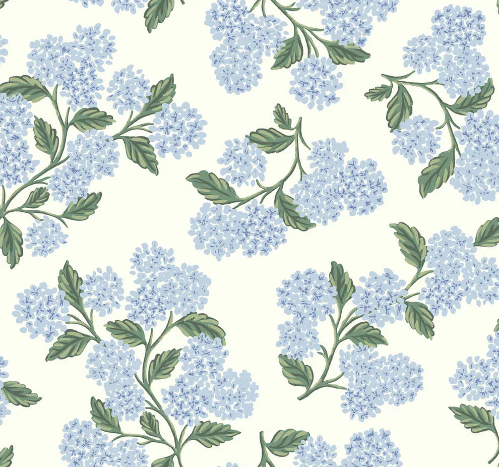 Rifle Paper Co. Hydrangea Wallpaper - Blue & White