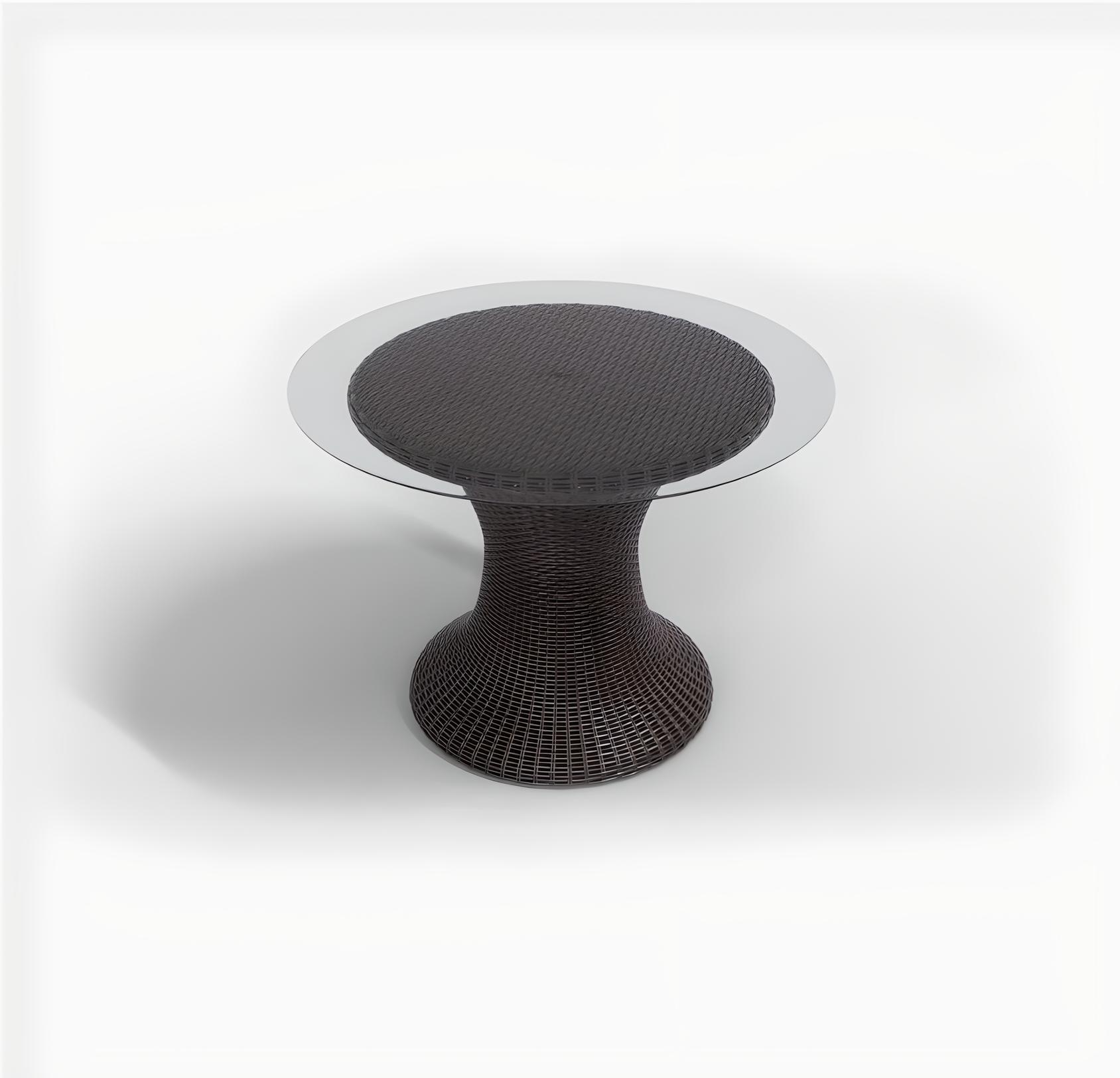 Modern 4-Seater round Rattan Dining Table