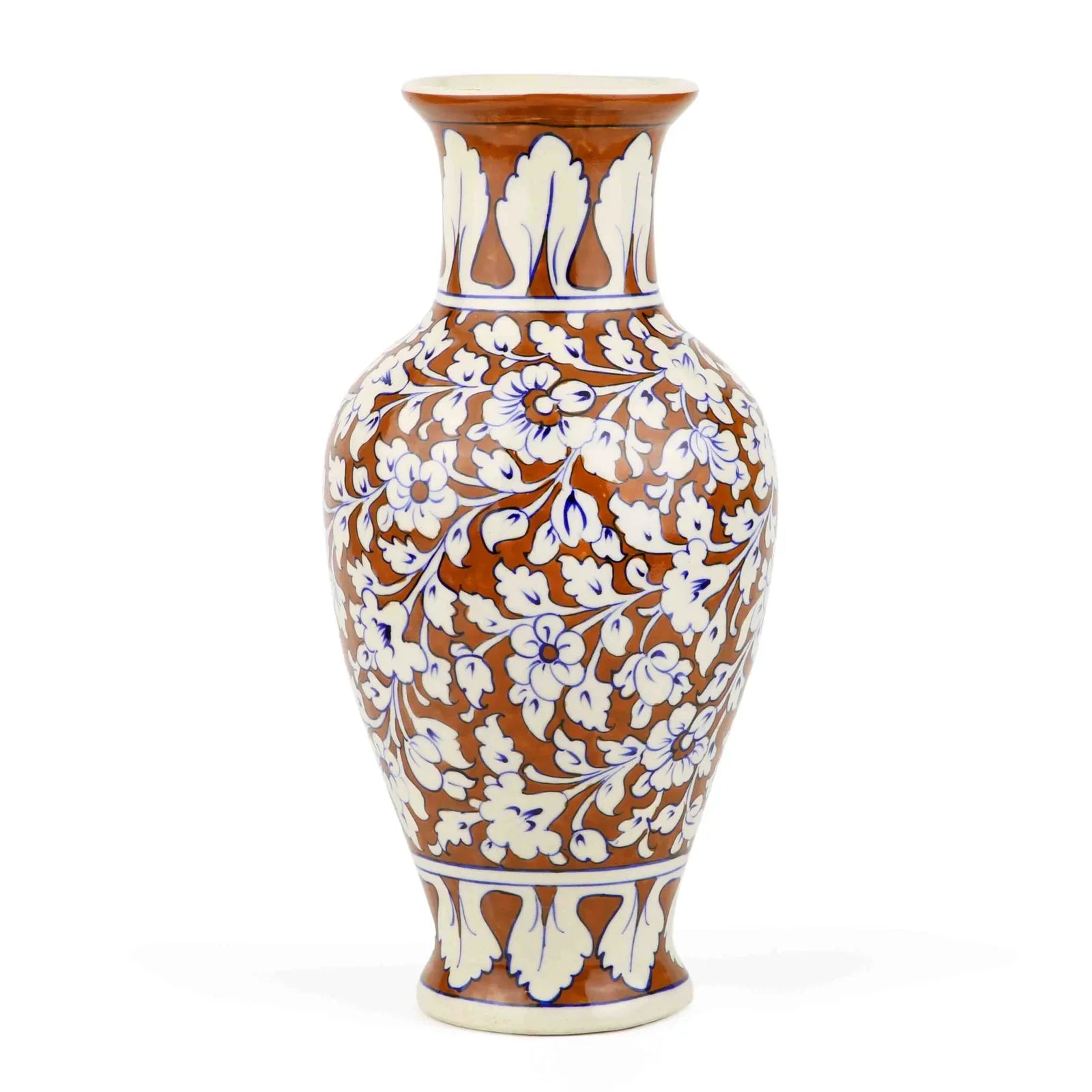 Brown Flower Vase Large Bouquet Handmade & Handpainted Vase 43 cm