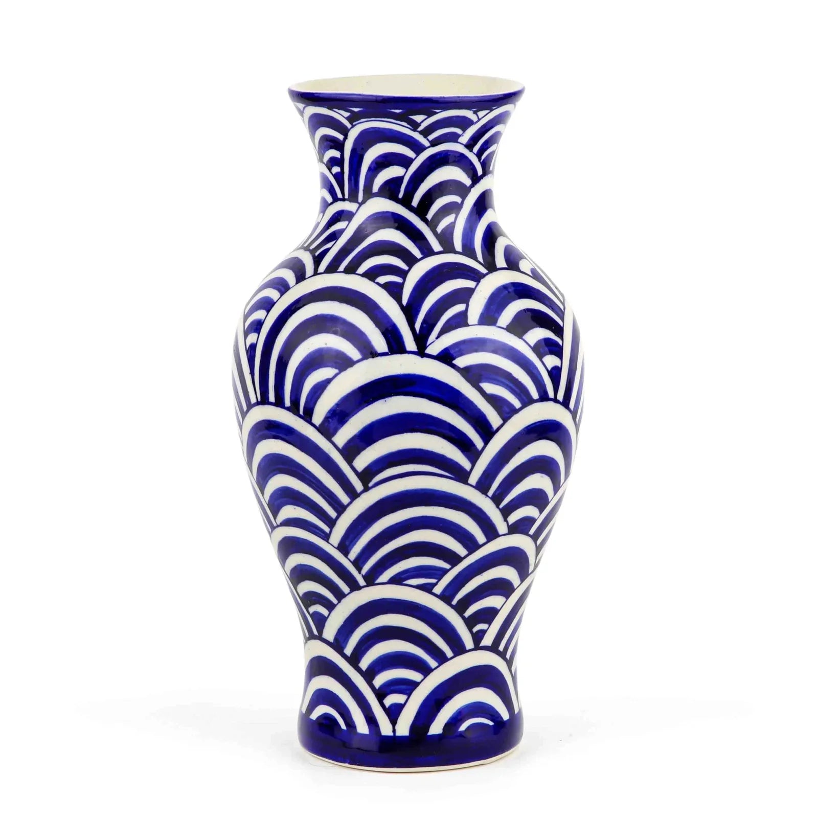 Large Vase Handpainted Geometric Patterns 42 cm