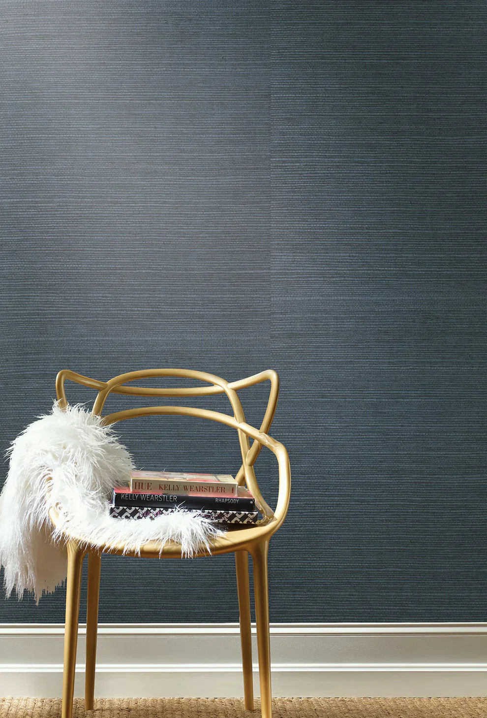 Magnolia Home Grasscloth Wallpaper - Dark Blue