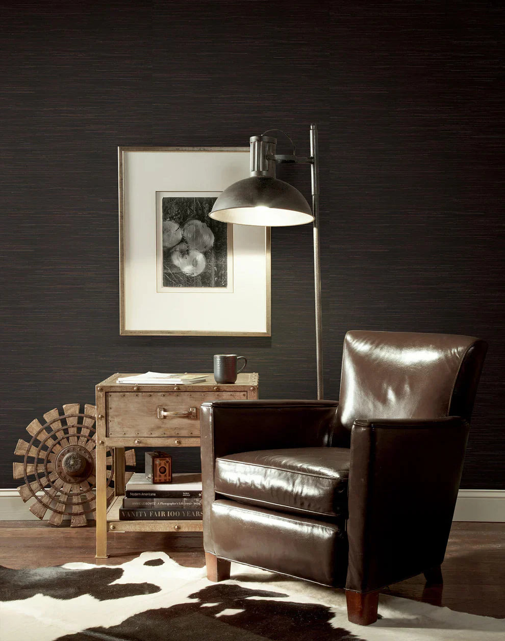Grasscloth Resource Library Inked Grass Wallpaper - Black
