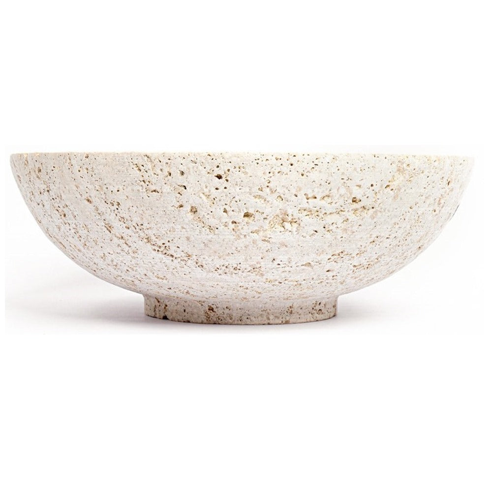 White ceramic bowl with speckled texture on a white background