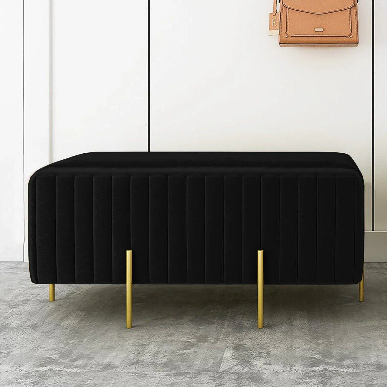 Wooden stool 2 Seater With Steel Stand - 259