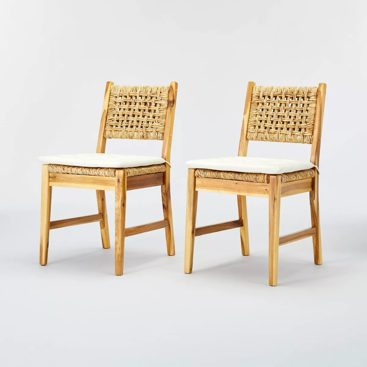 Wood Woven Dining Chairs