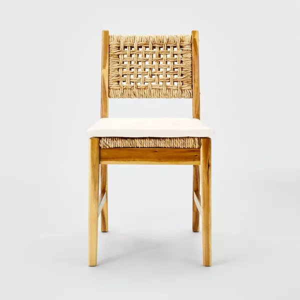 Wood Woven Dining Chairs