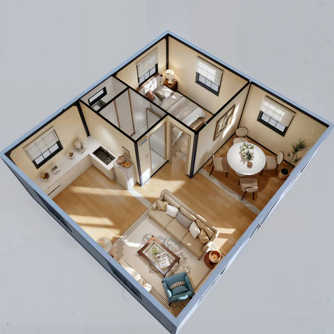 Modern 20ft Foldable Mobile Home with Full Kitchen & Bathroom