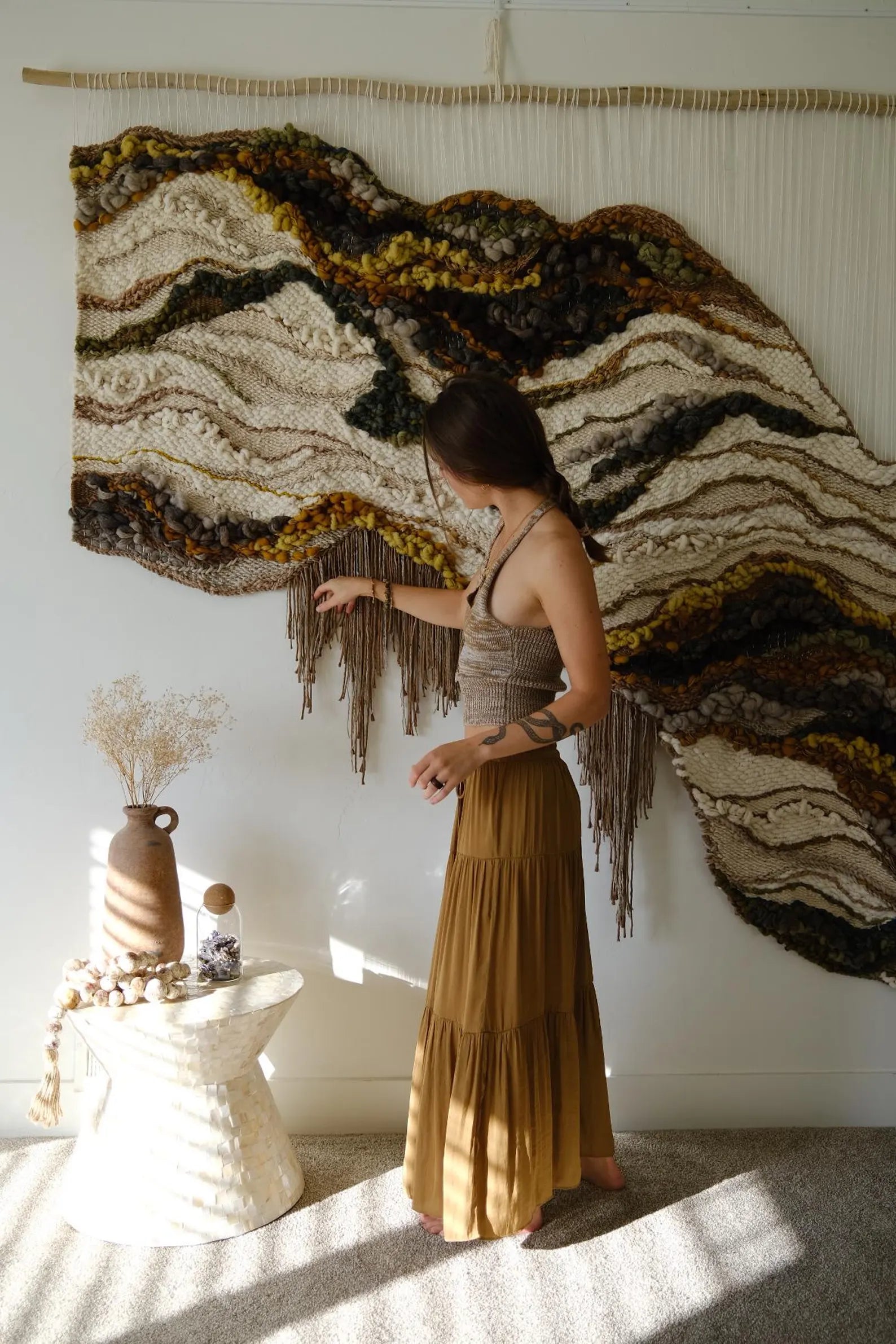 large woven wall art textile