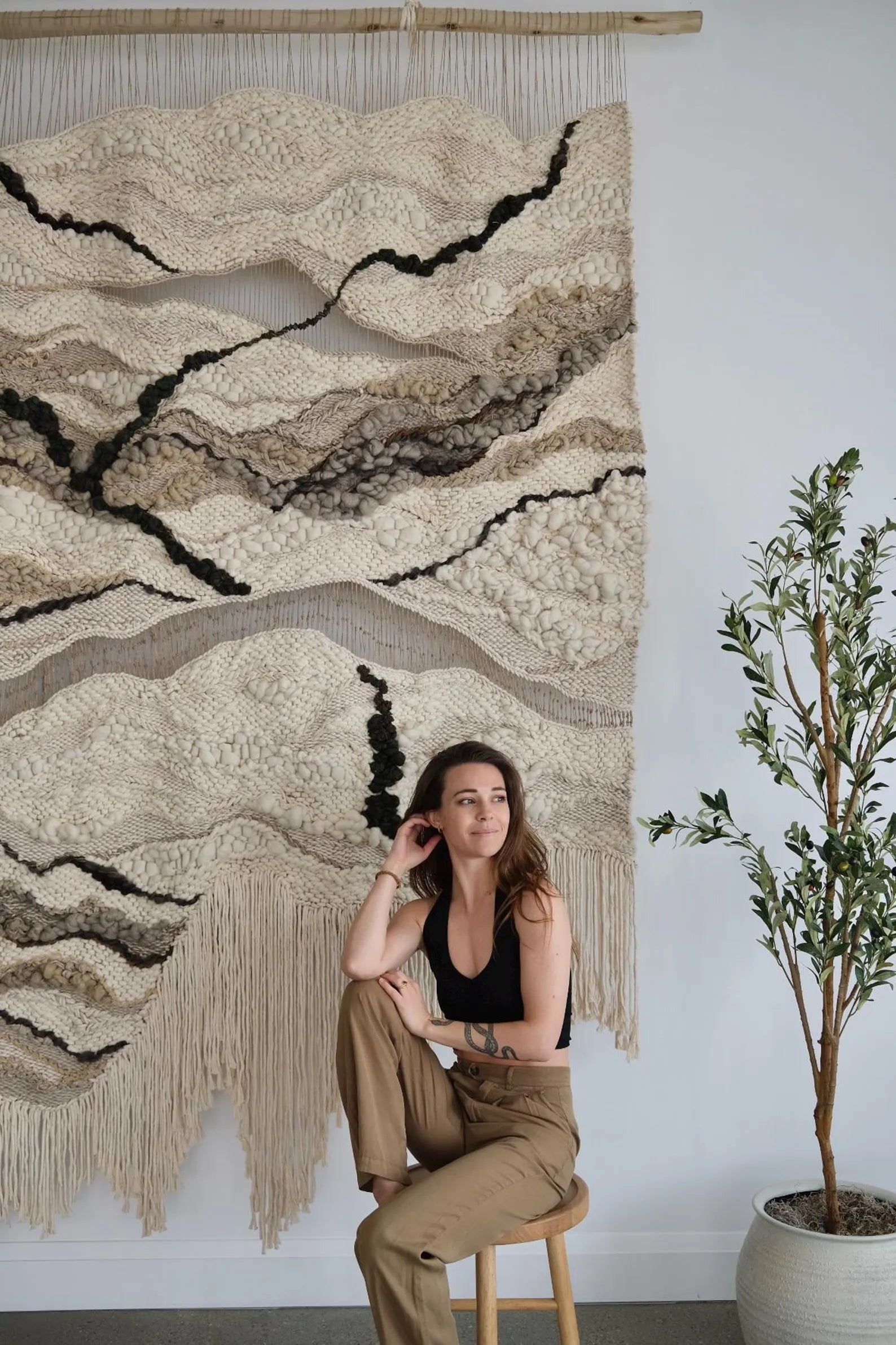 Wall hanging safari inspired handwoven wall hanging