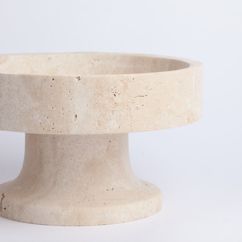 Travertine Pedestal Bowl