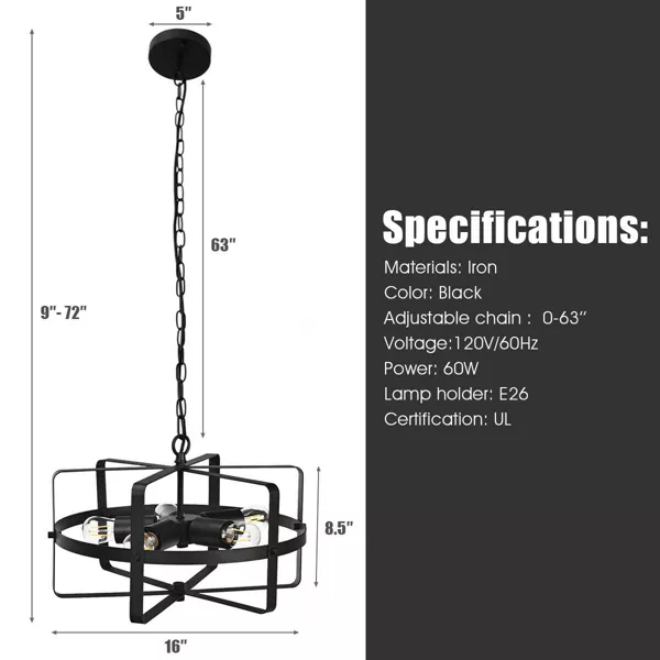 Costway 5-Light Industrial