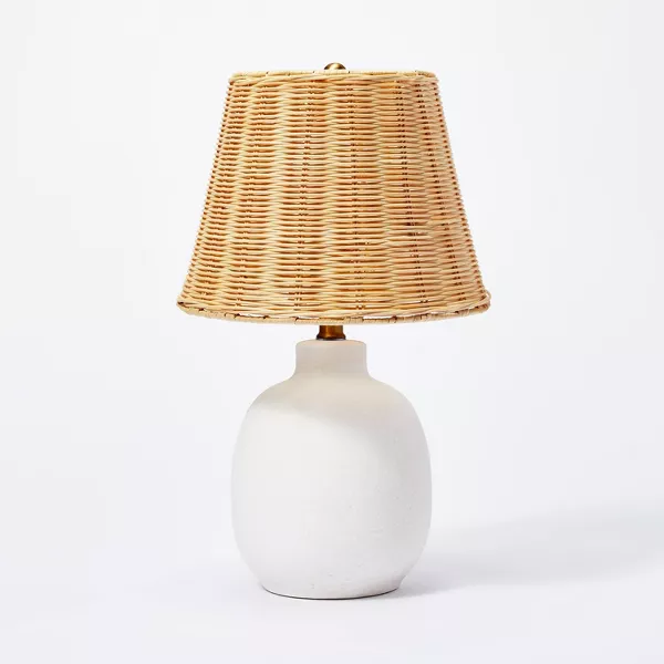 Table Lamp with Rattan Shade