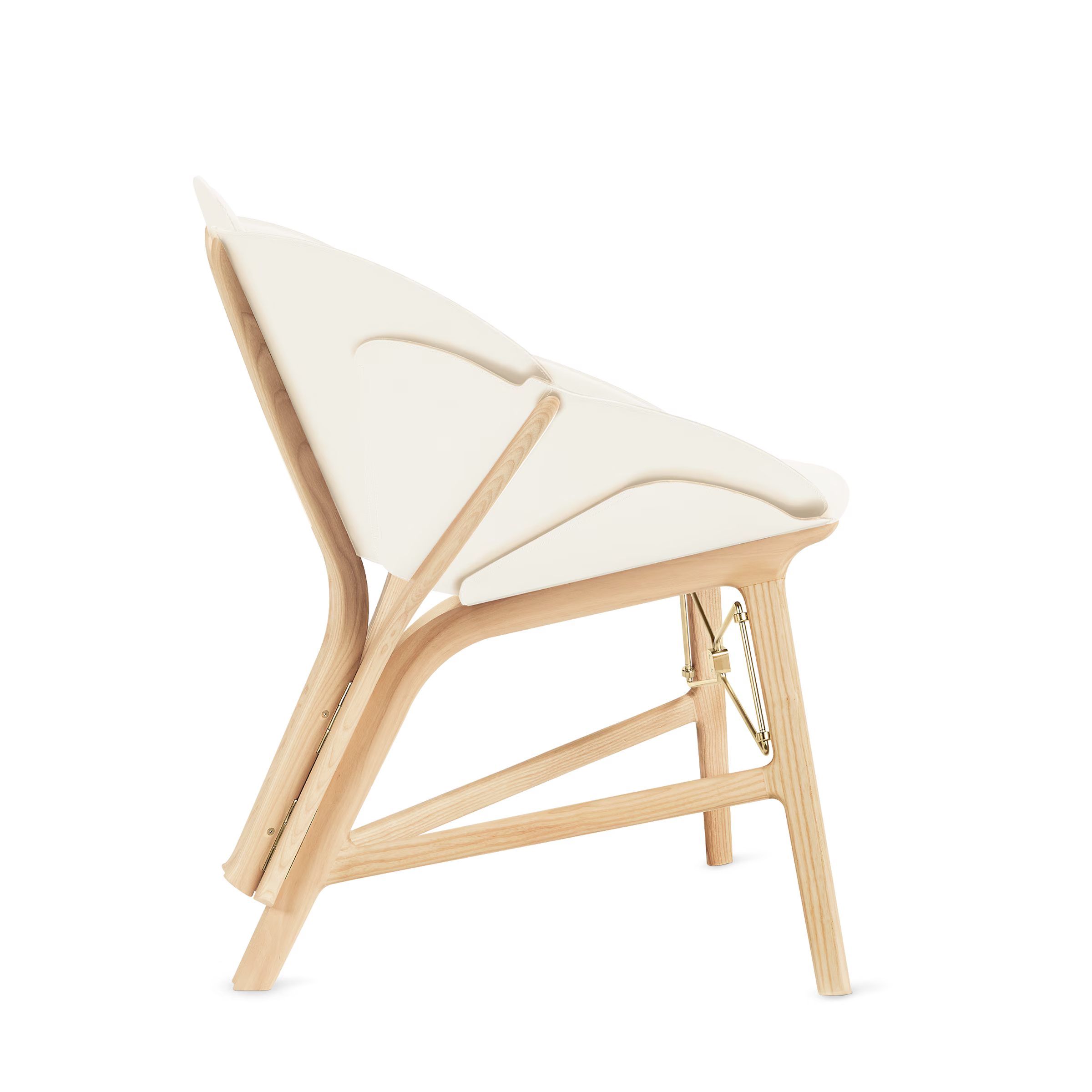 Wooden chair with white cushion on a transparent background Milk