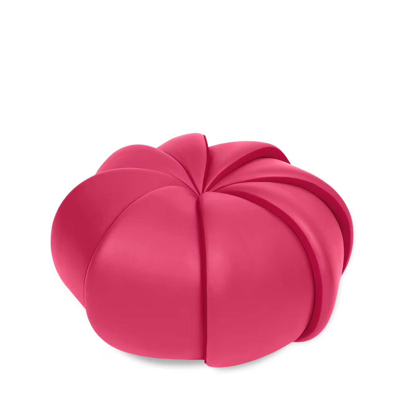 Pink pumpkin-shaped object on a white background Raspberry