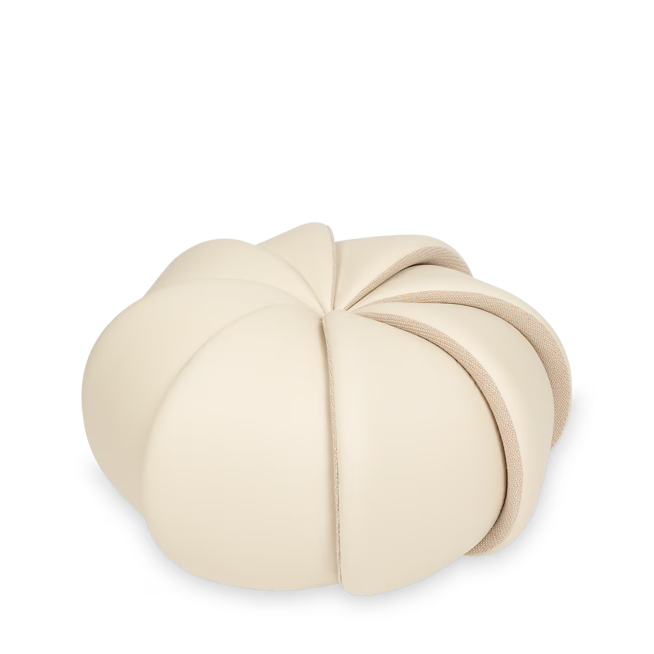 Beige decorative pumpkin on a white background Cream