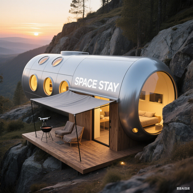 Off-Grid Industrial-Modern Capsule Cabin — Solar-Ready Steel Tiny Home