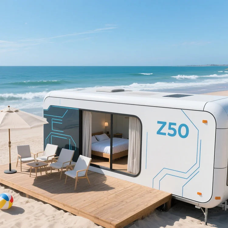 Eco Solar Capsule Cabin — Detachable All-in-One Steel Tiny Home Pod