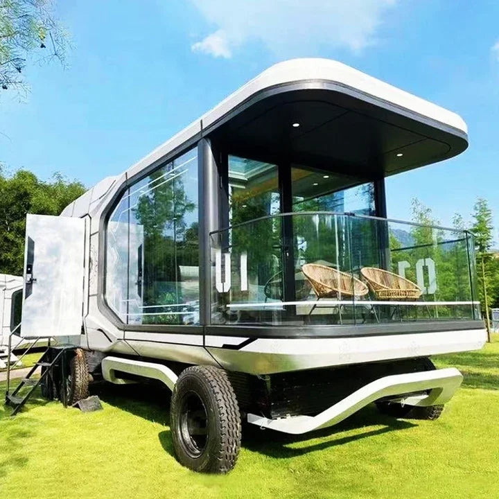 40ft Steel Space-Capsule Home — Flat-Pack Container House for Outdoor Living