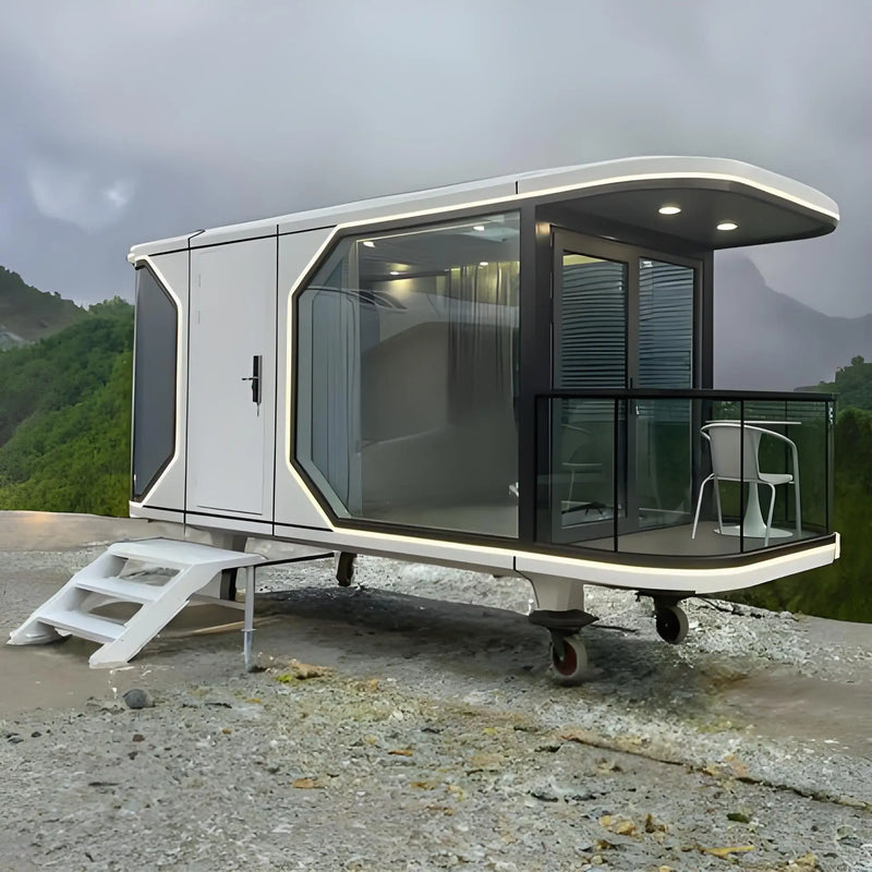 40ft Steel Space-Capsule Home — Flat-Pack Container House for Outdoor Living