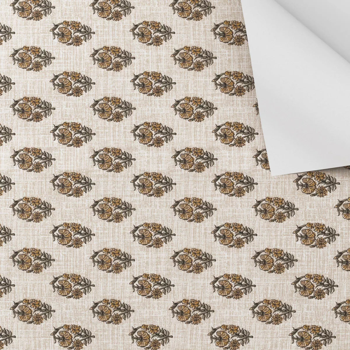Floral Stamp Wheat Peel and Stick Wallpaper