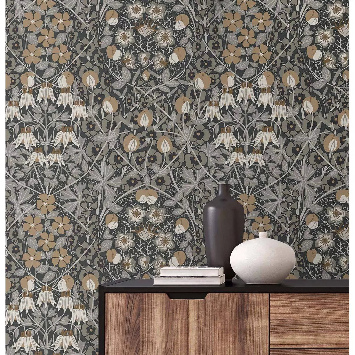 Tulip Garden Peel and Stick Wallpaper: Vintage Floral