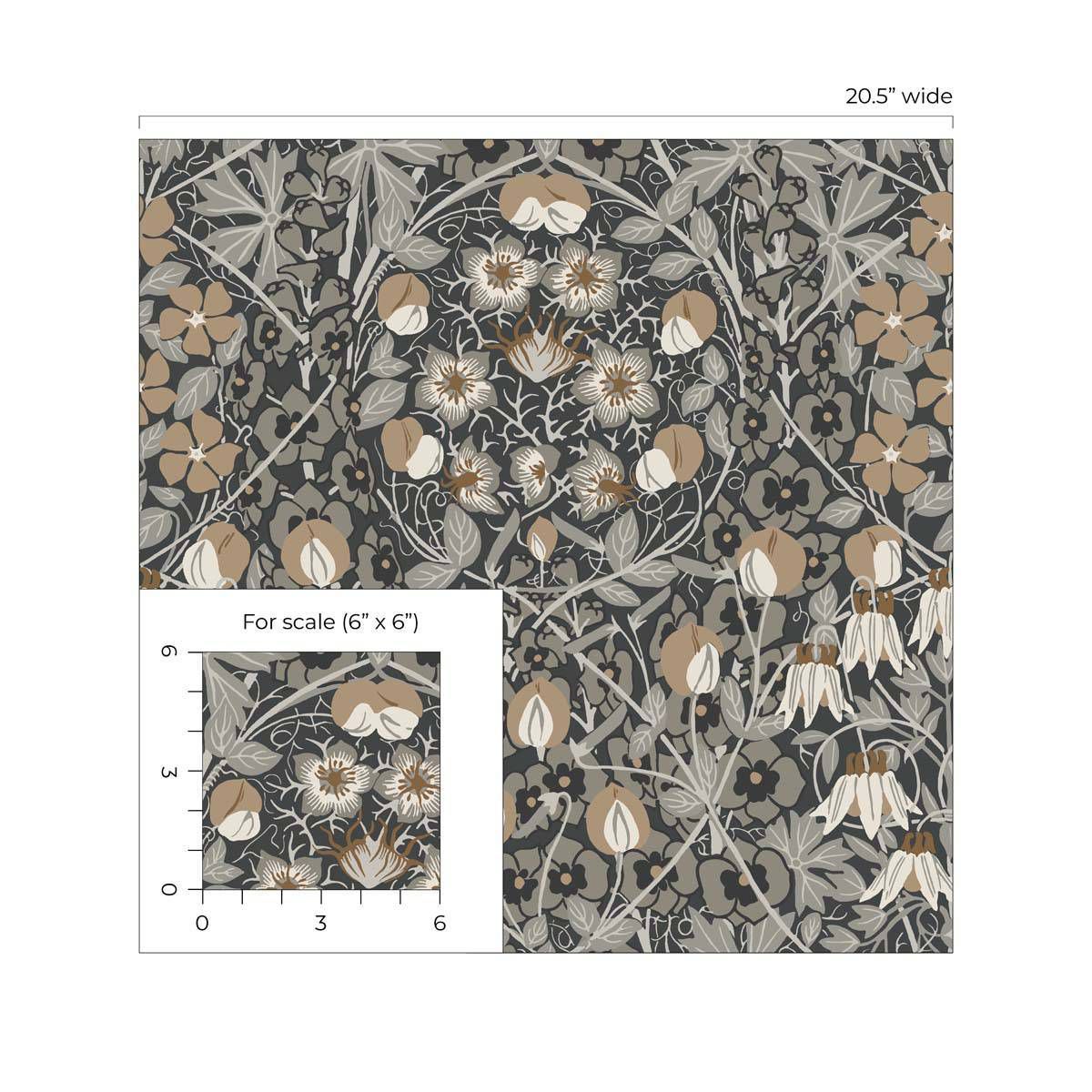 Tulip Garden Peel and Stick Wallpaper: Vintage Floral