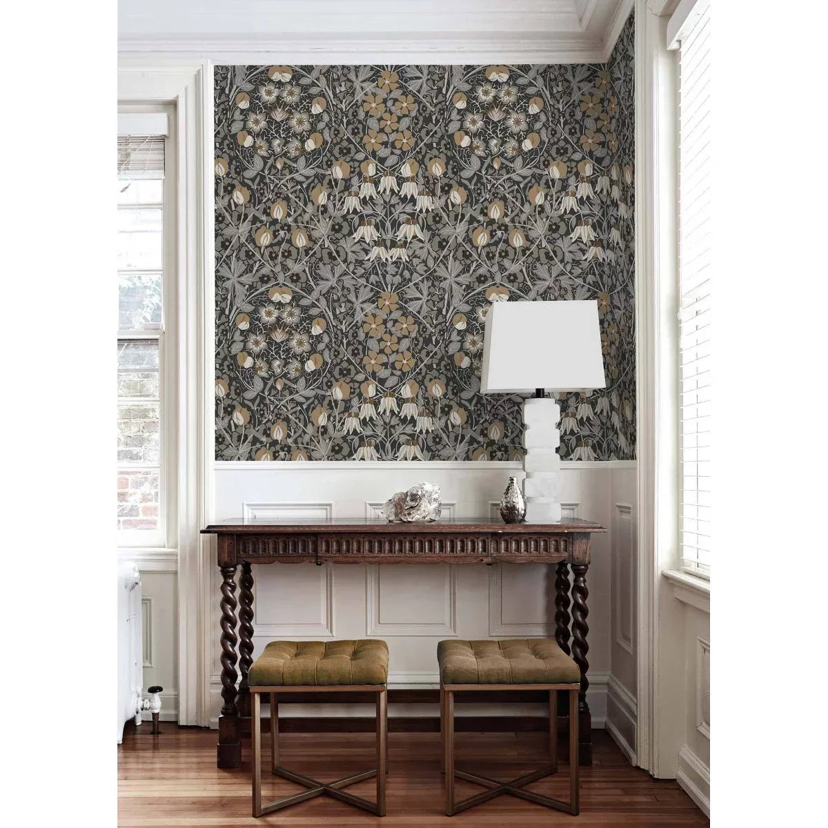 Tulip Garden Peel and Stick Wallpaper: Vintage Floral