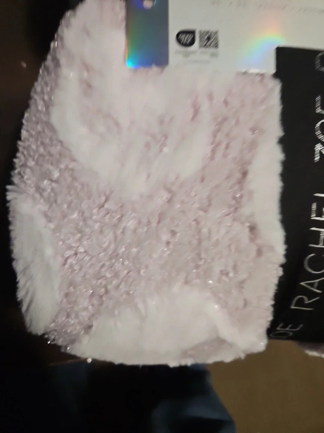 RACHEL ZOE  FAUX FUR SKULL DESIGN FULL /QUEEN BLANKET, Pink & White - Picture 1 of 12