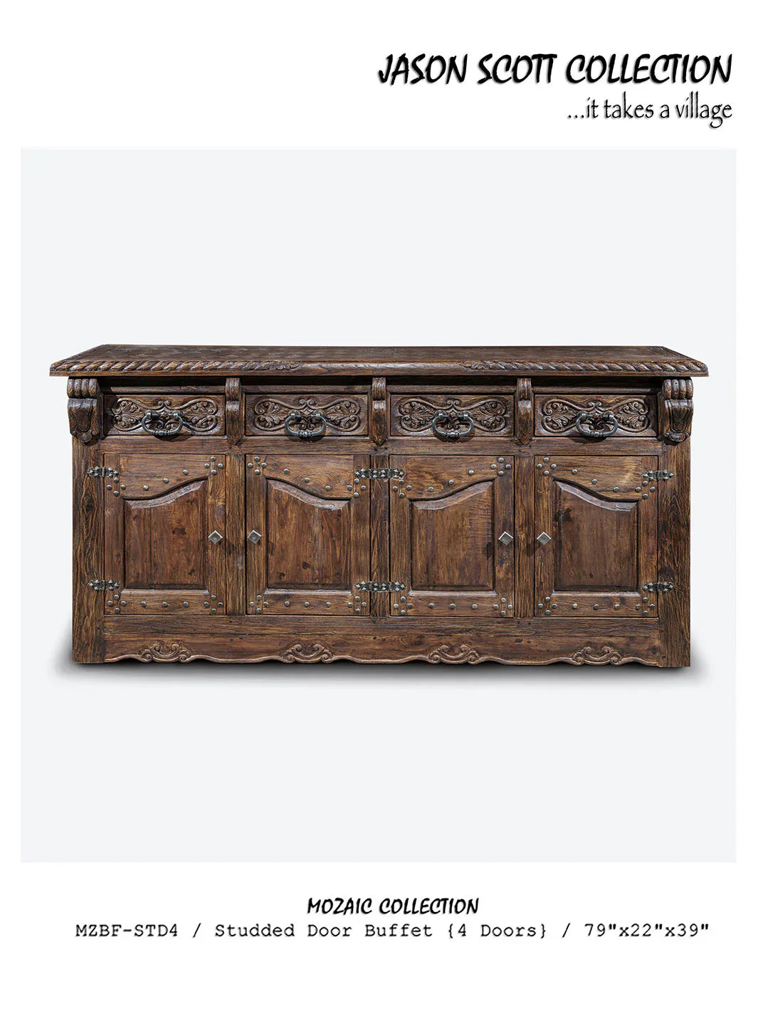 Jason Scott Studded Door Buffet / 4 Doors