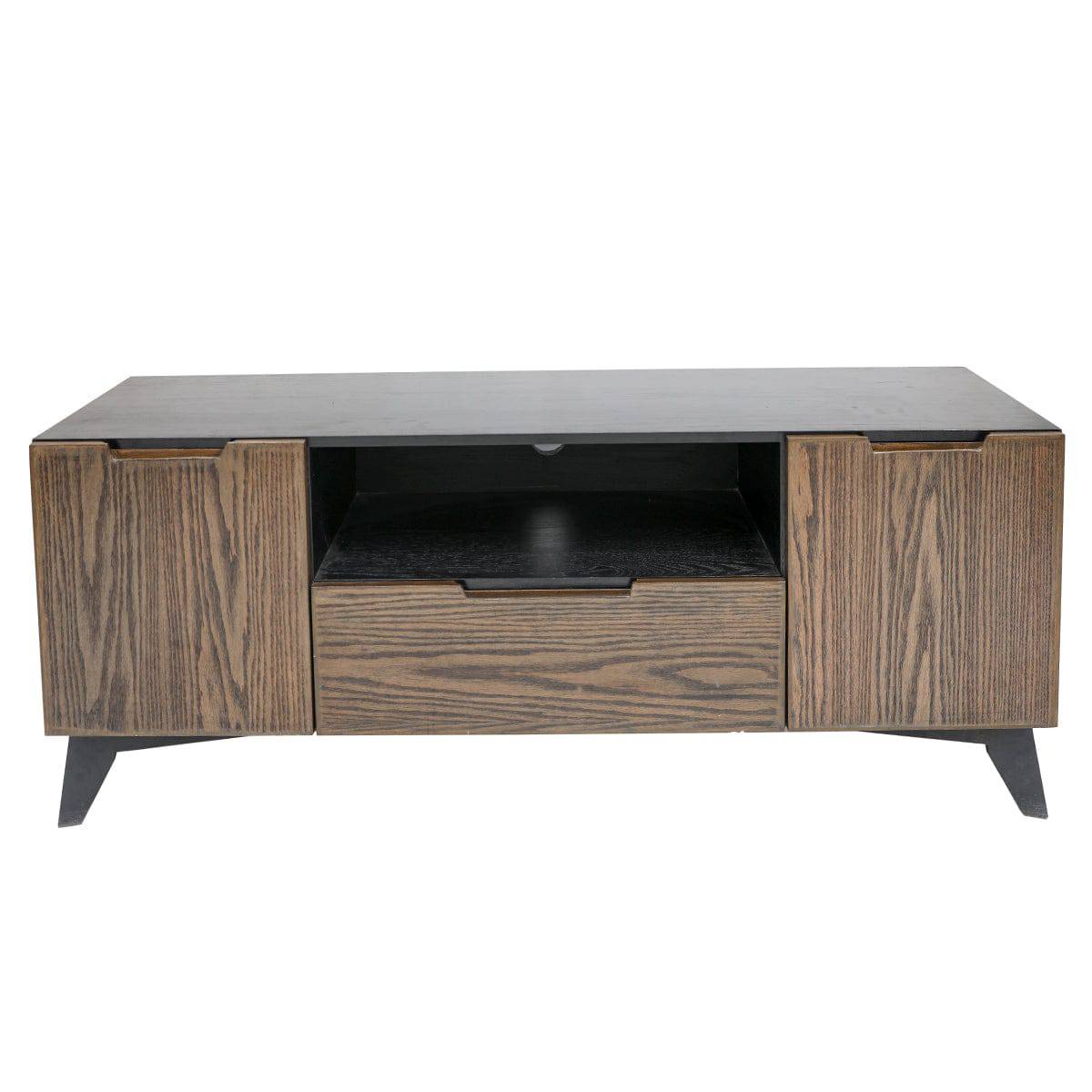 Cooper Minimalist Oak TV Unit – Solid Wood Entertainment Console, 60-Inch