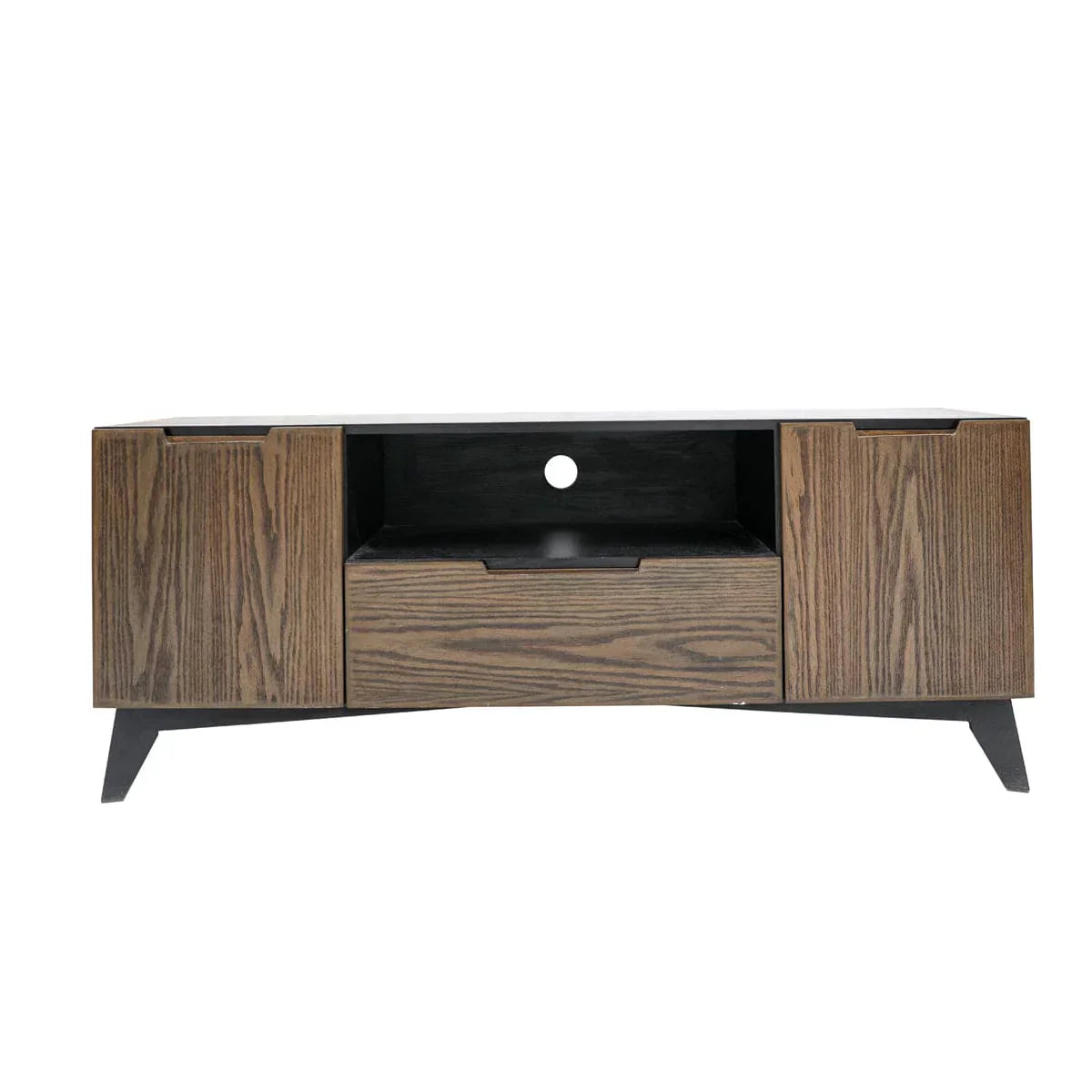 Cooper Minimalist Oak TV Unit – Solid Wood Entertainment Console, 60-Inch