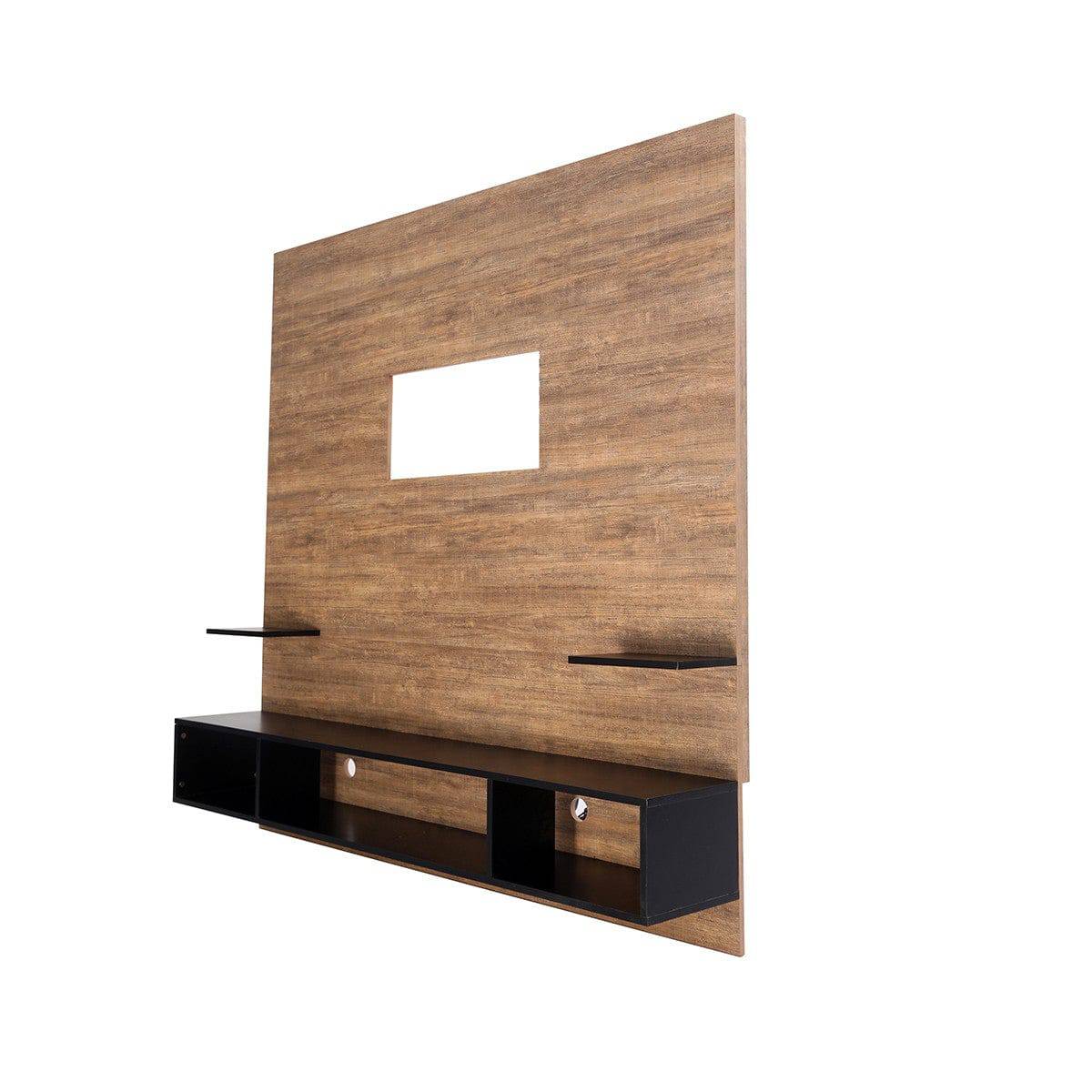 Finn W-18 wall mounted TV unit with textured and plain lamination – 70 inch