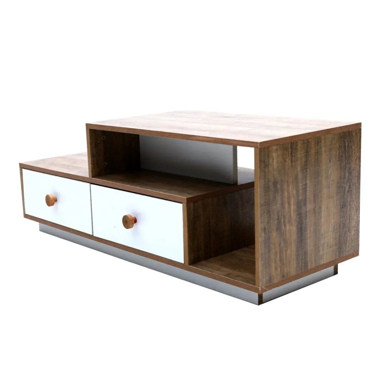 Compact laminate entertainment console for living room