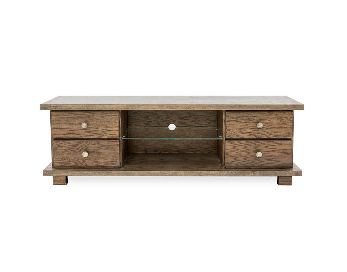 Zen low height TV console with oak plywood structure – 60 inch